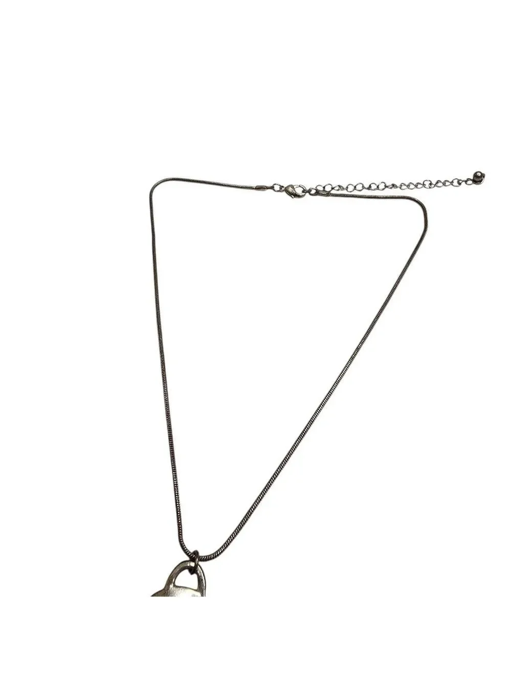 Silver Tone J Pendant Necklace